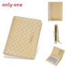 Pu Leather Womens Short Wallet With Weaving Pattern Design And Letter Decor For Daily Use