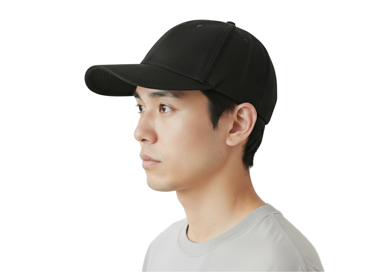 

Black Cap for Men and Solid UV Adjustable Heatstroke One Size Fits [OLC] Women, 100% Cotton, Color, Protection, Sunshade, Prevention, Casual, Sports, чорний