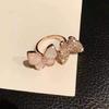 Super Immortal Zircon Butterfly Open Index Finger Ring, Trendy Design Temperament Versatile Index Finger Ring