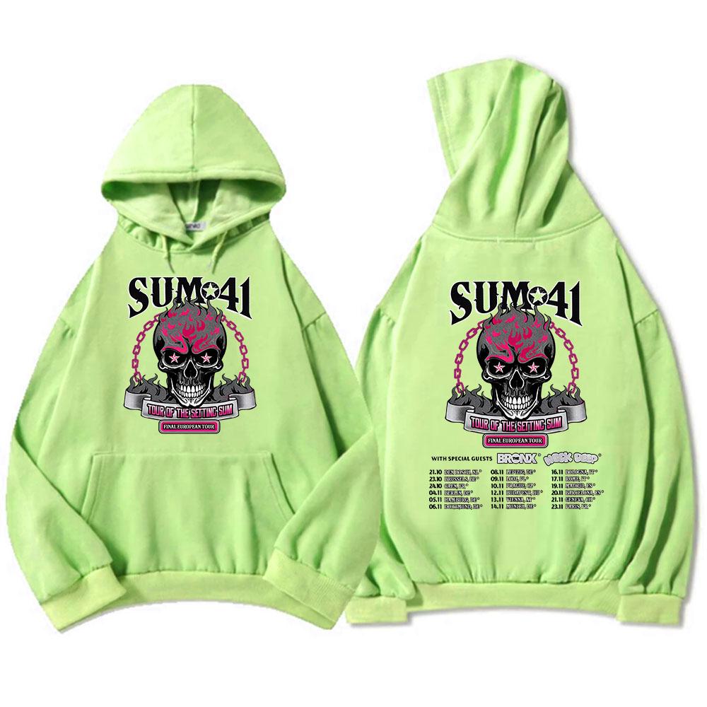 Hip Hop Streetwear Unisexe The Final Tour 2025 Sum41 Sweat-shirts Vêtements Graphiques Sudaderas Con Capucha Style Métal Lourd Pullovers