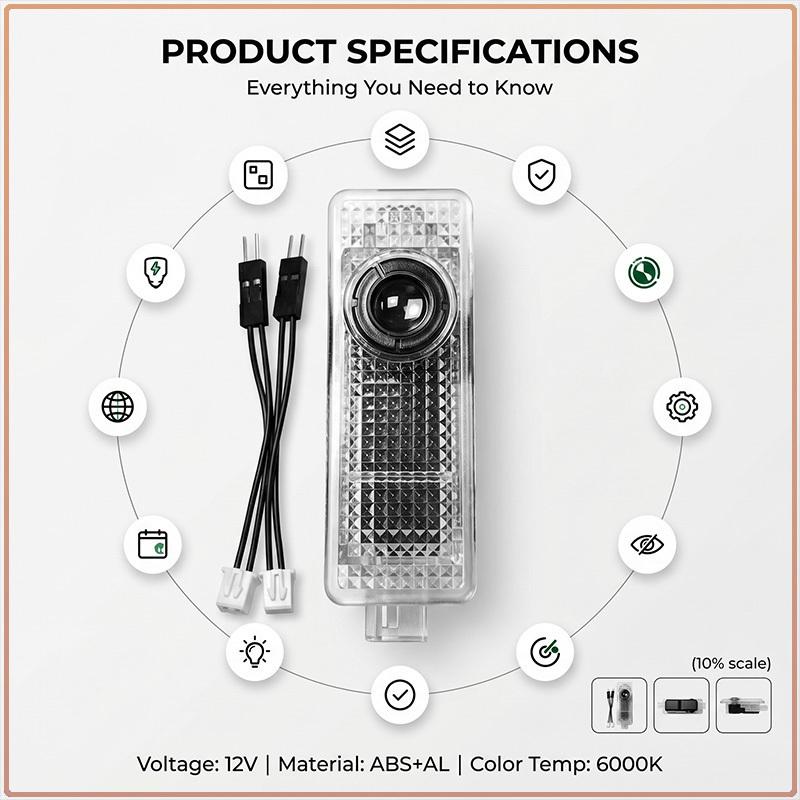 2 Stück Auto LED Tür Willkommens-Projektorleuchten Kabellose Geister Schatten Trittbeleuchtung Für Jaguar XF XE XK F E-Pace F-Pace I-Pace F-TYPE X S F Typ XJ XEL XFL