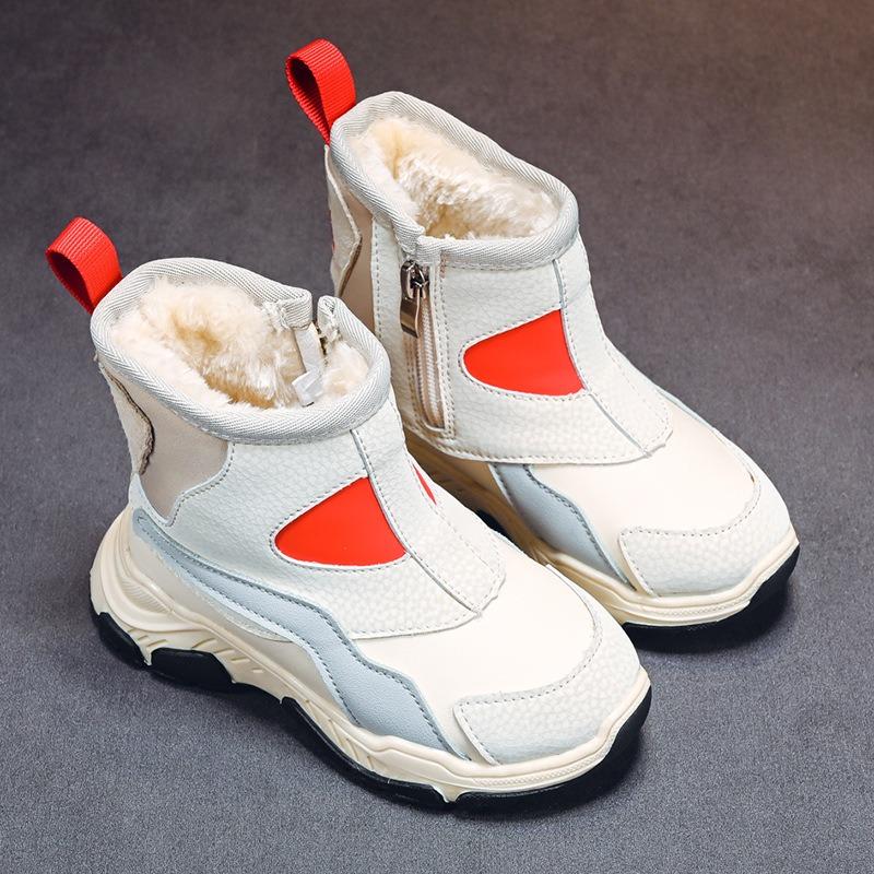 Children's Cotton Boots Winter New Boys' Shoes Snow Boots Girls Fleece Thickened Cotton Shoes Warm Winter Shoes Tide