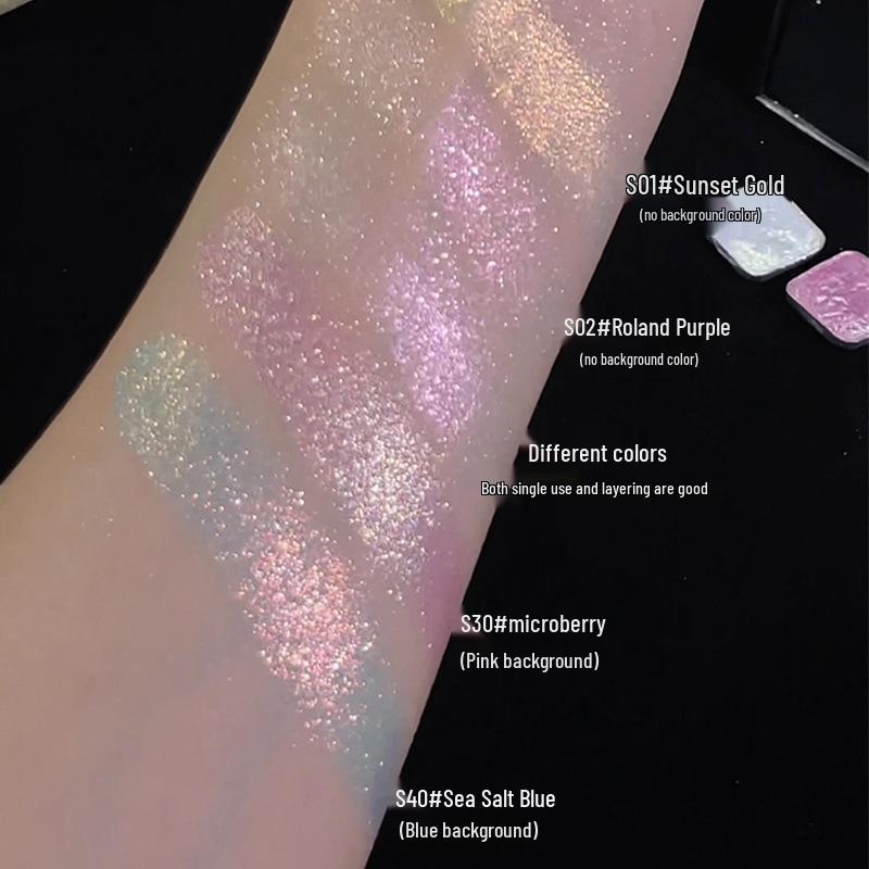 Huaxueer Chameleon Highlighter: Super Flash Diamond Eyeshadow for Radiant Makeup