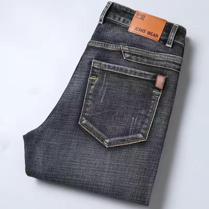Thin Hao Pai Men's High-End Stretch Denim Jeans: Summer Business Long Pants