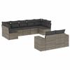 VidaXL Salon de Jardin avec Coussins 9 pcs, Canapés de Terrasse, Ensemble de Meubles de Patio, Mobilier d'Extérieur, Gris 3223019