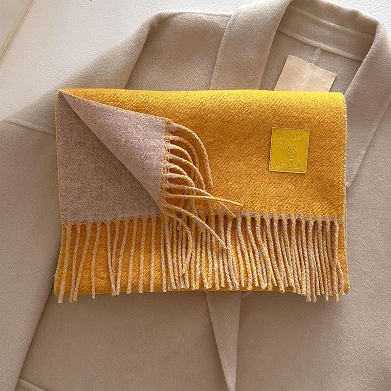 Winter Wool Scarf For Women Long Warm Cashmere Shawl Wrap Solid Lady Scarves Hijab Female Pashmina Bandana Head Scarves Stole