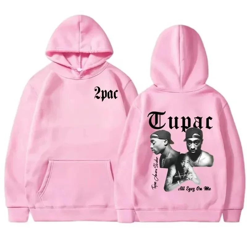 Rapper Tupac 2pac Hoodie Herren und Damen Sportbekleidung Neutraler Hoodie Mode Buchstabenbedrucktes Muster Hip Hop Sportbekleidung Lässig