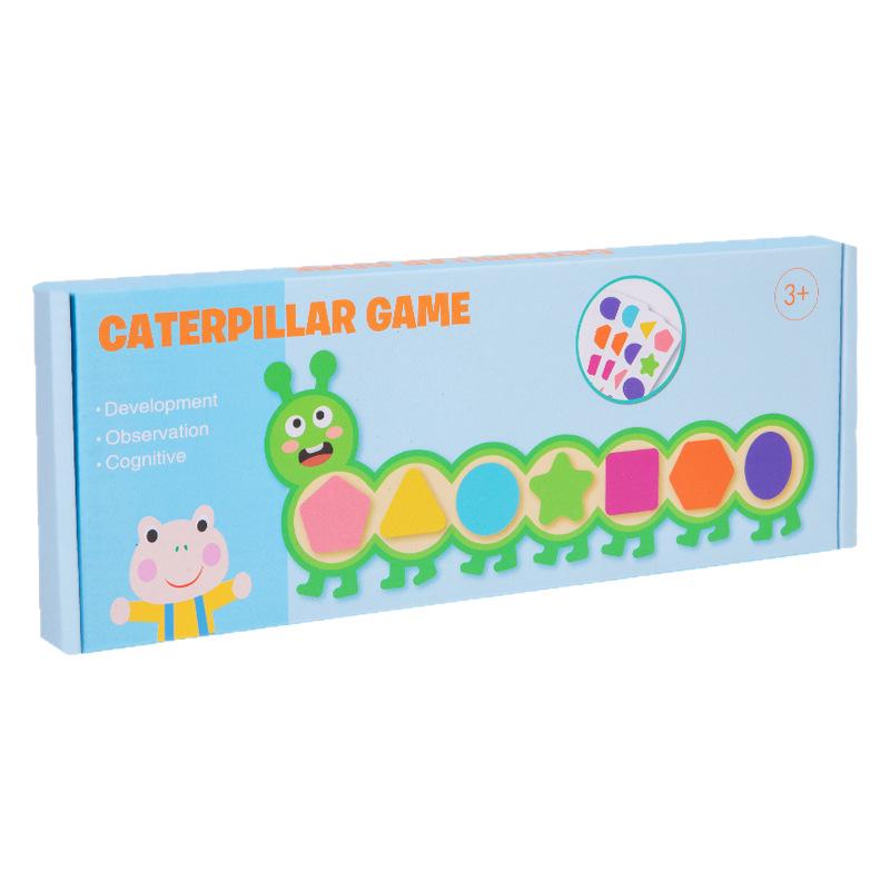 Caterpillar Wooden Shape Matching Logic Toy for Early Education