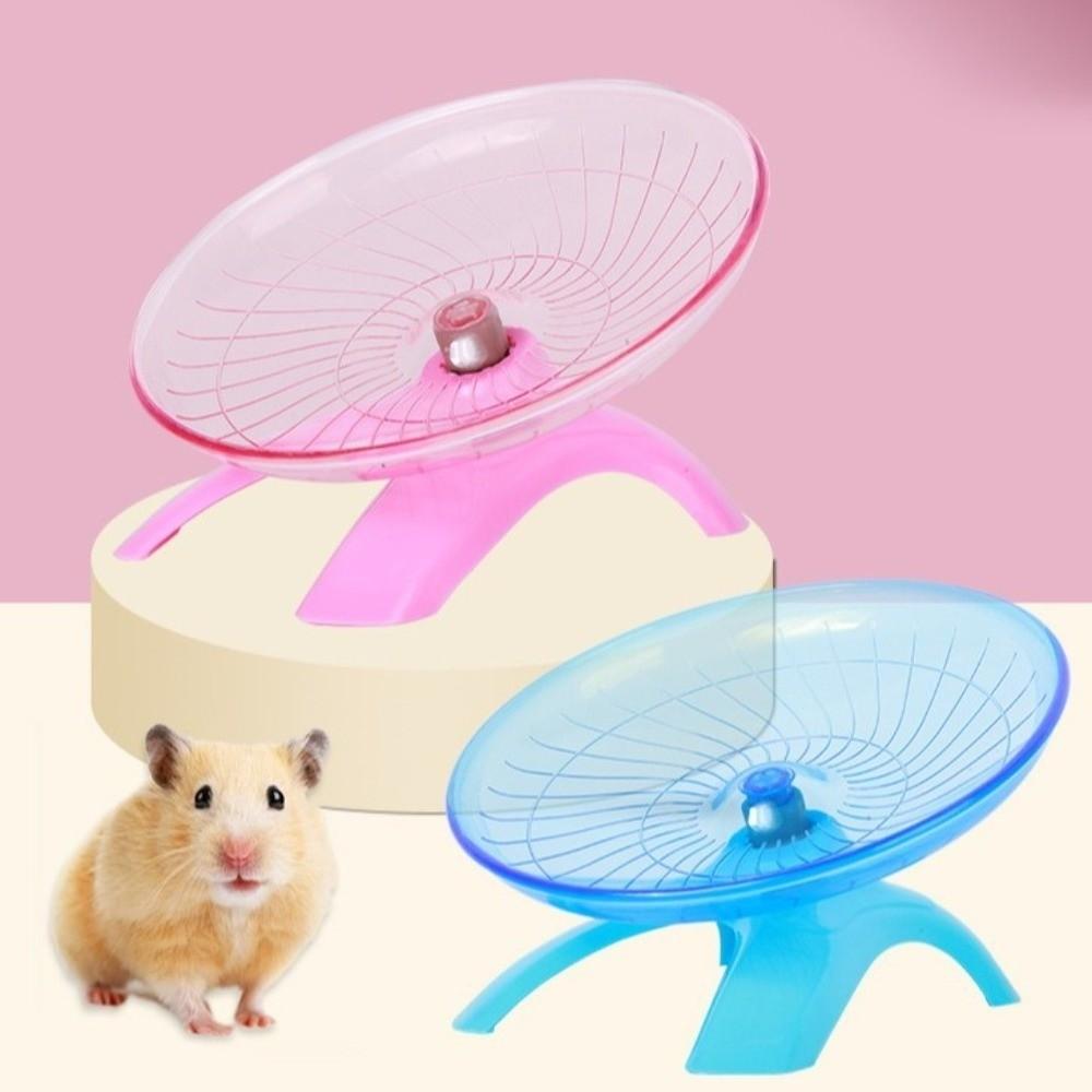 Transparent Hamster Flying Wheel Quiet Operation Steel Axle Hamster Running Wheel Plastic Stable Base Running Disc