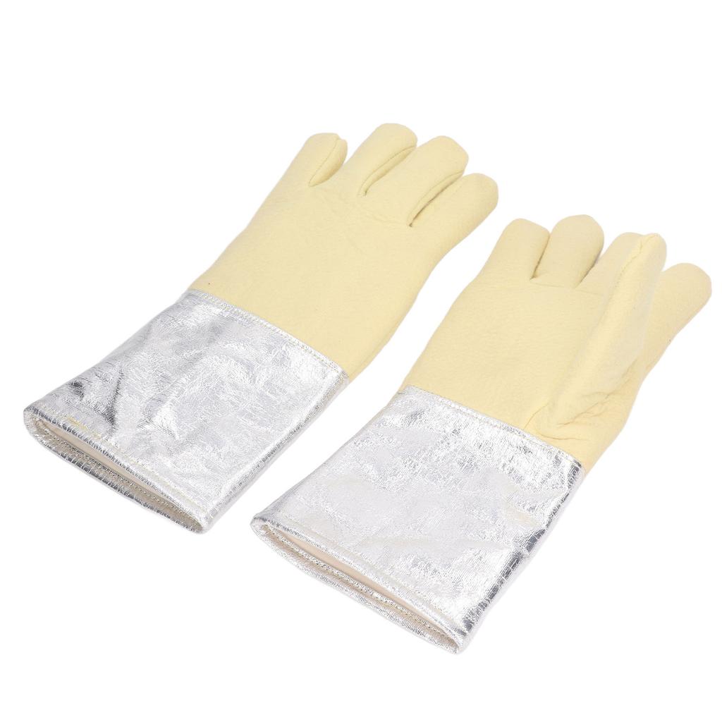 1 Pair Aluminum Foil Gloves High Temp Resistance Heat Insulation Gloves for Industrial Welding Fire Fighting