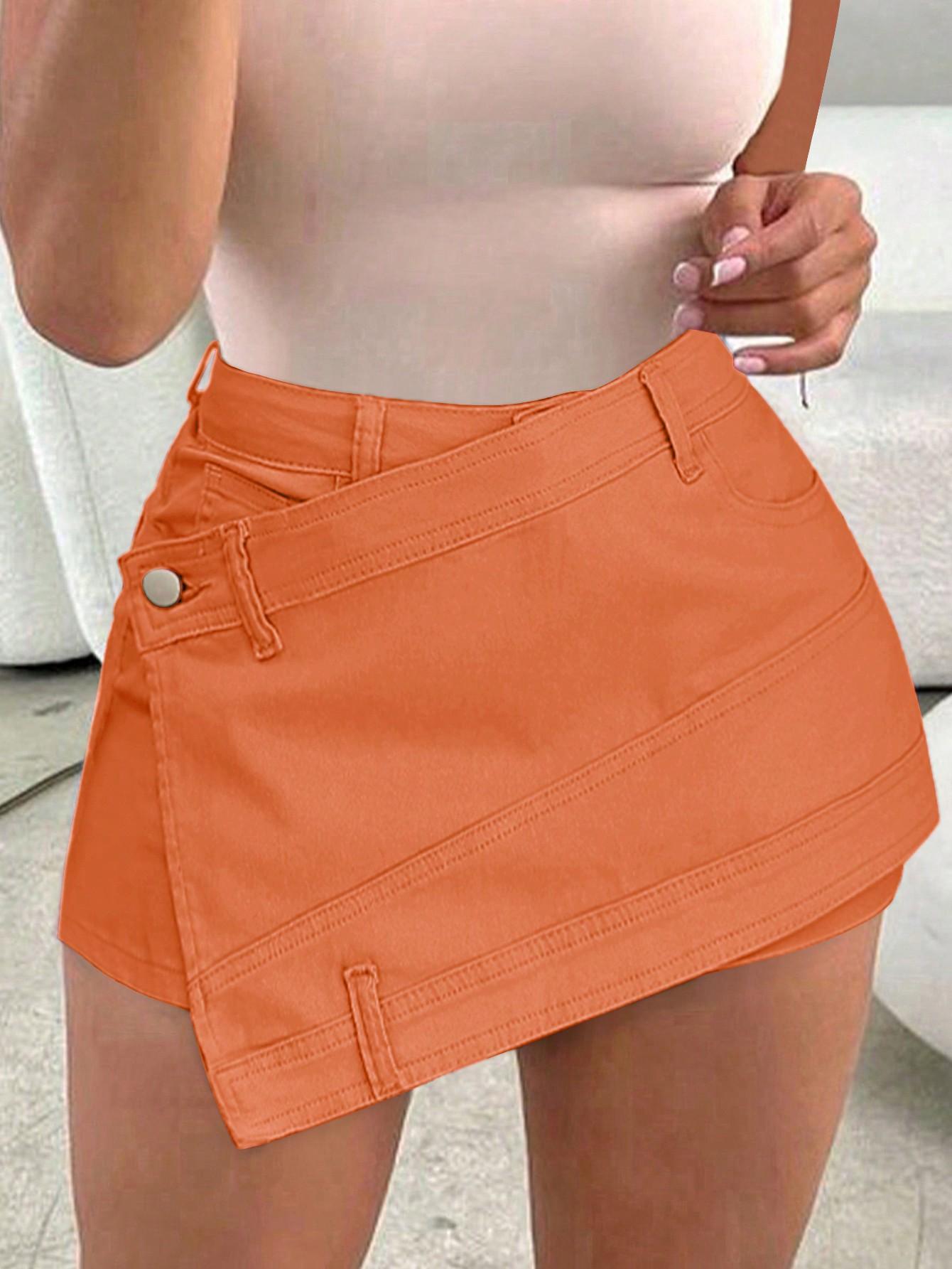 Rose Beauty A Rave Y2K Street Vintage Overlap Tail Wrap Solid Aymmetrical Hem A-Line — фото 16