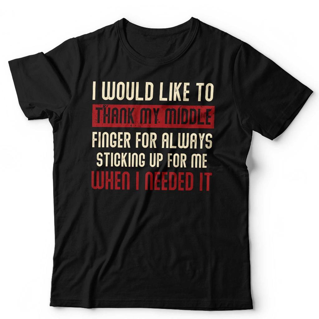 Funny Tshirt Unisex I Would Like To Thank My Middle Finger Sarcastic Humour Tee