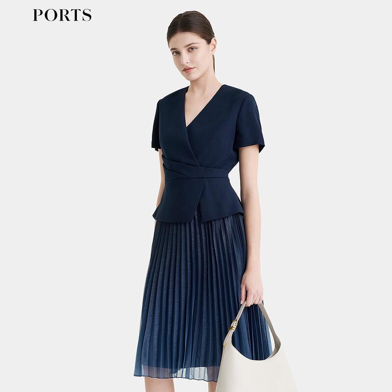 

PORTS Women s Two-in-One Mesh Gradient Pleated Dress 0