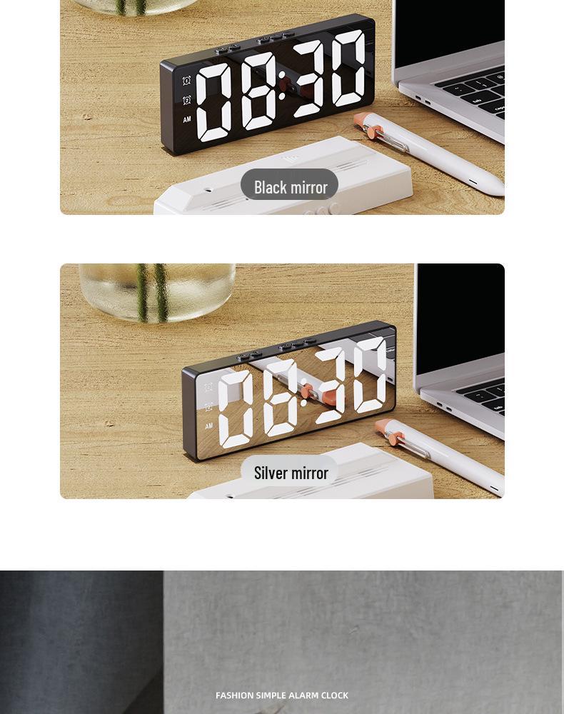 Color Screen LED Dual-Use Alarm Clock with Voice Control & Temperature Display