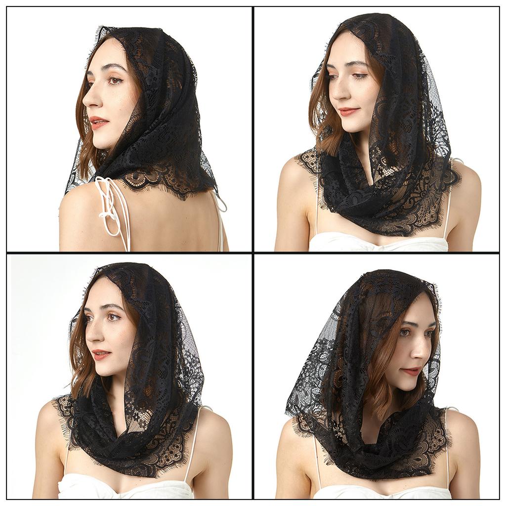 Multiuse Lace Mantilla Veil Church Headscarf Catholic Bride Veil Chapel Church Hijab Scarf Veil for Various Occasion