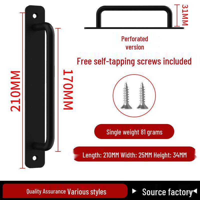 Aluminiumlegering Deurklink zonder Boren voor Glazen, Stalen, Kunststof Balkon-, Schuif- en Kastdeuren