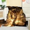 1pc Cheetah,Speed,Wildlife Digital Print Flannel Blanket - Contemporary Style, Suitable for All Seasons, Perfect for Home, Travel, or Campin