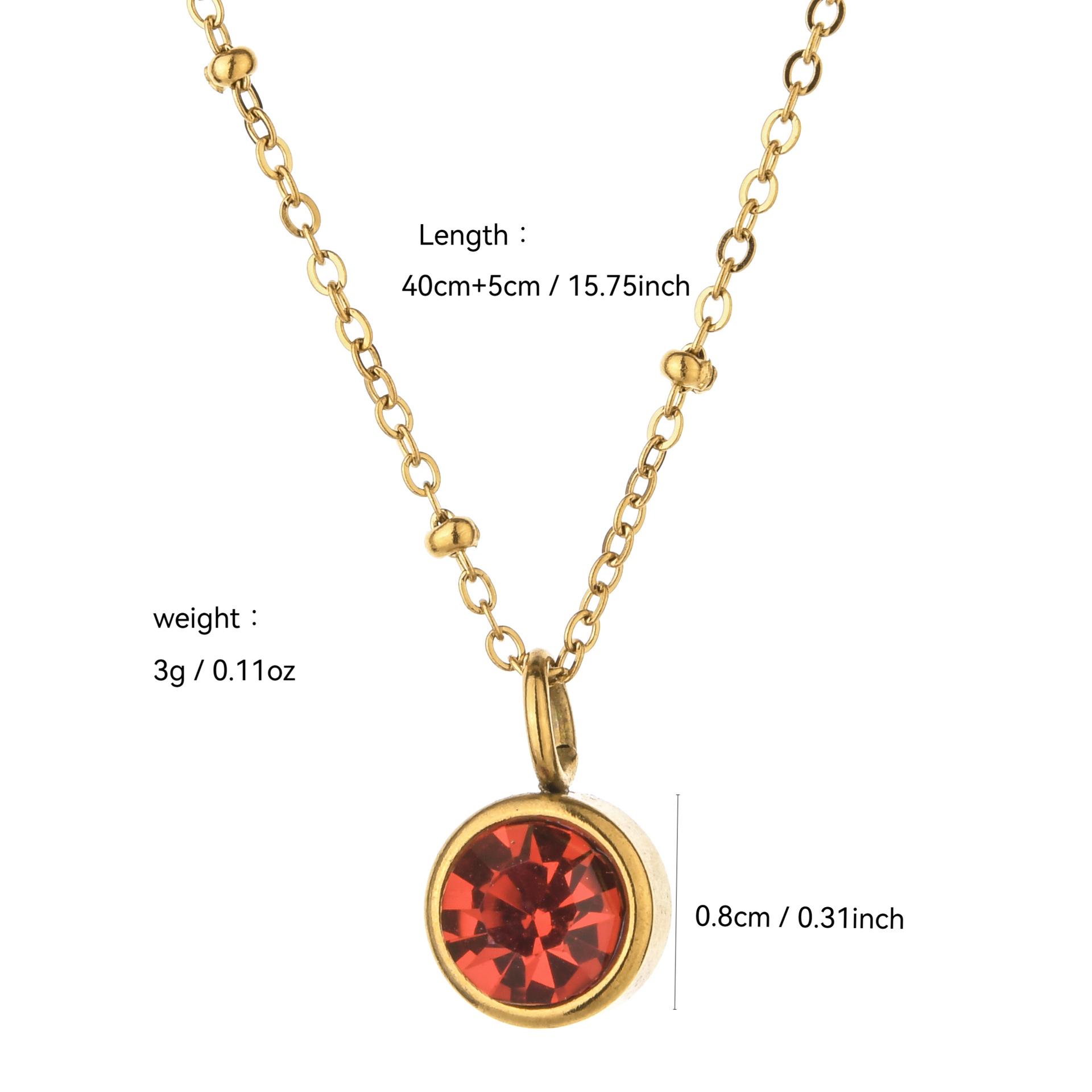 European & American Birthstone Clavicle Necklace: Versatile Fashion with Rhinestone Inlay for Women