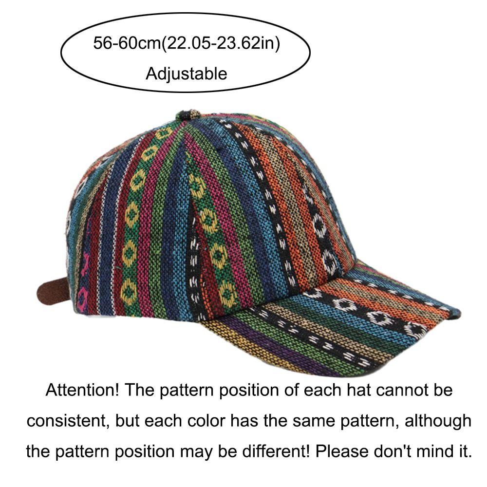 Bohemian Stil Baseballkappe Stoff Zufällig Bunt Gemustert Schirmmütze Patchwork Verstellbar Baseballmützen