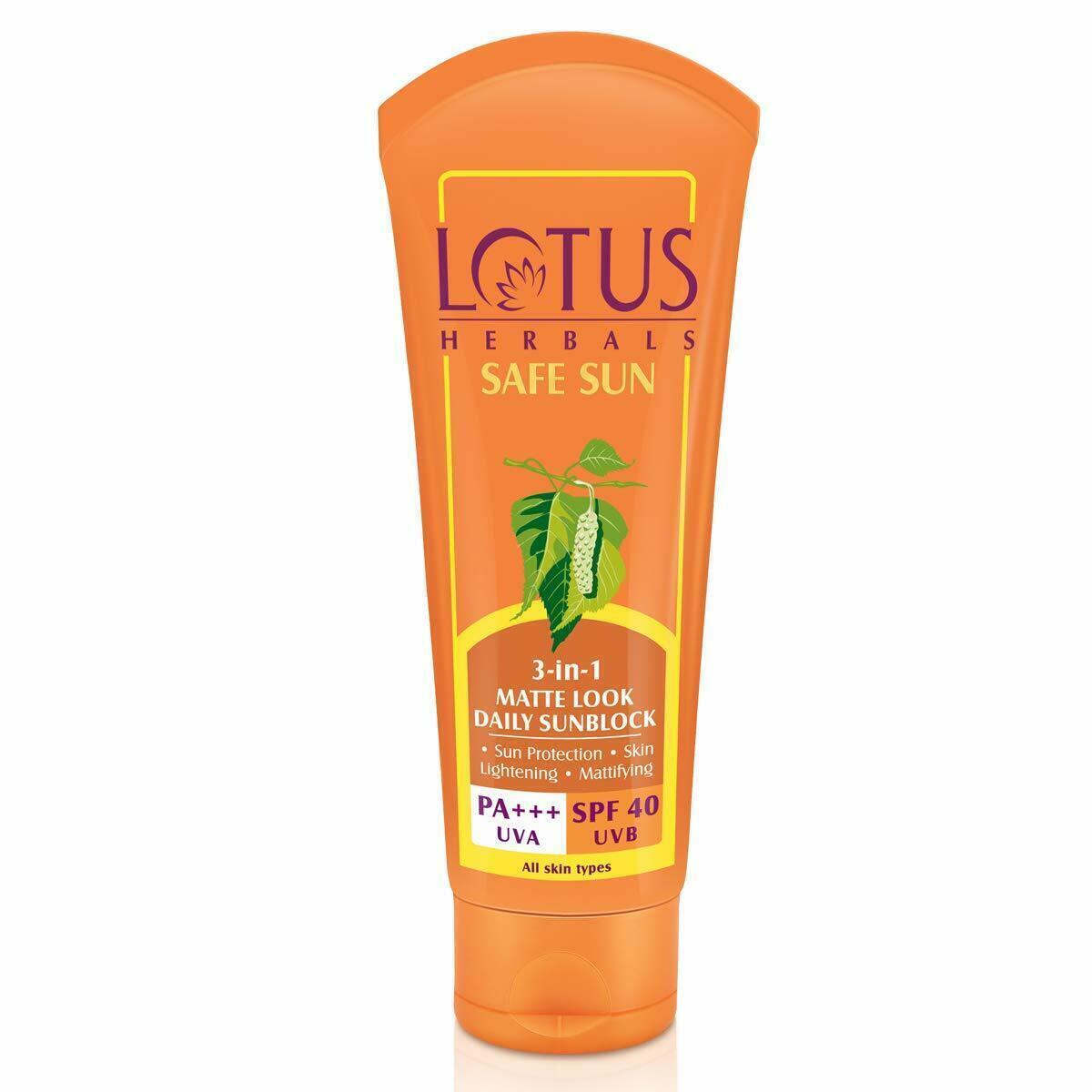 

@ Lotus Herbals Tinted Sunscreen With SPF 40 For All Skin Types 50gm