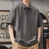 American Retro POLO Shirt Men's Summer Simple Style Heavy Men's Loose Large Size Men's Short-sleeved T-shirt