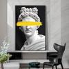 Marble Sculpture of Apollo Canvas Art Posters Vaporwave Statue Art Greek God Paintings Wall Art Prints Pictures for Living Room No Frame