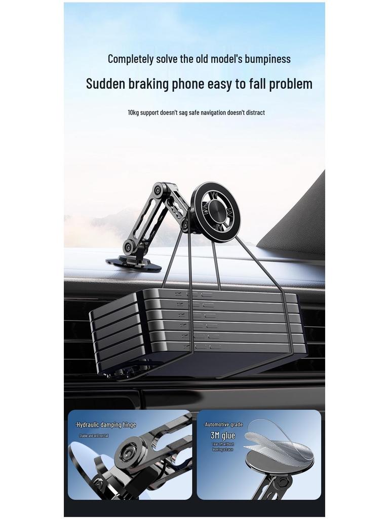 Telescopic Magnetic Car Phone Holder with Nano Adhesive for Dashboard