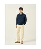Binpolmen Classic Soft Cotton Quarter-Zip T-Shirt Navy