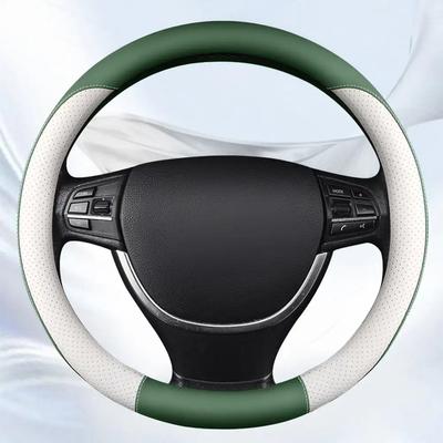 Capa universal de couro PU para volante de carro, capa antiderrapante e respirável para volante de 38 cm, acessórios para carro