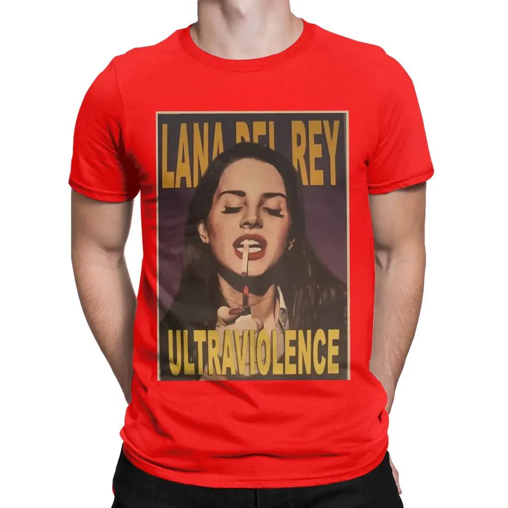 Lana Del Rey Music T Shirts for Men 100% Cotton Vintage T-Shirt O Neck Did You Know That There's Tees Short Sleeve Clothes