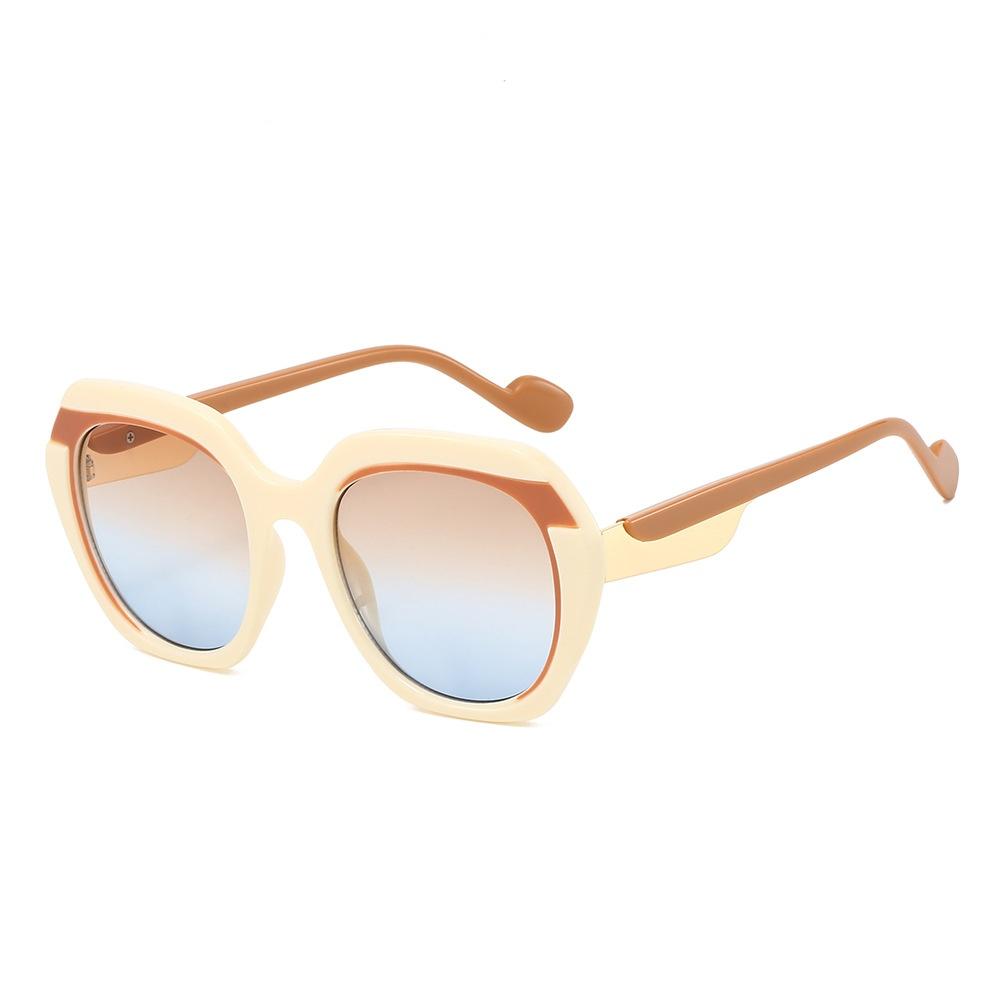 New Retro Leopard Gradient Oval Women Sunglasses UV400 Luxury Color Matching Frame Fashion Trend