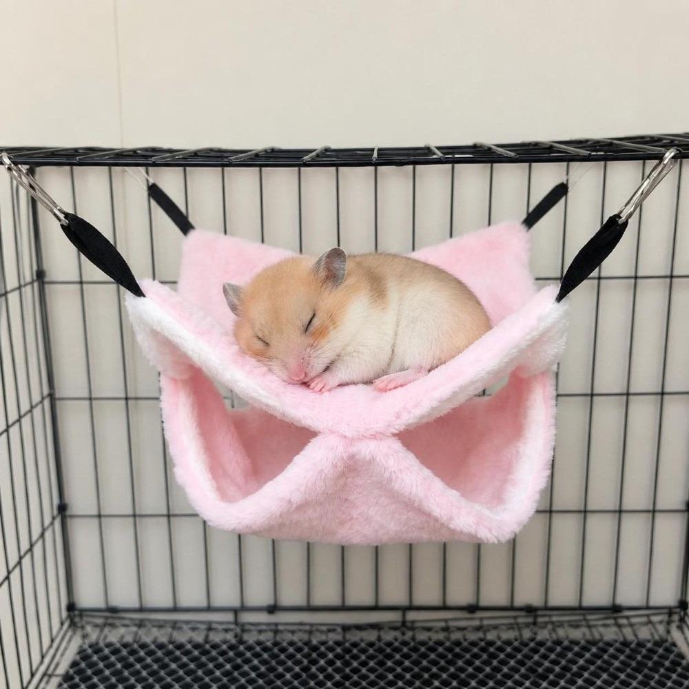 Warm Small Animal Sleeping Bag Winter Plush Nest Bed Cozy Hanging Pet Hammock for Hamster