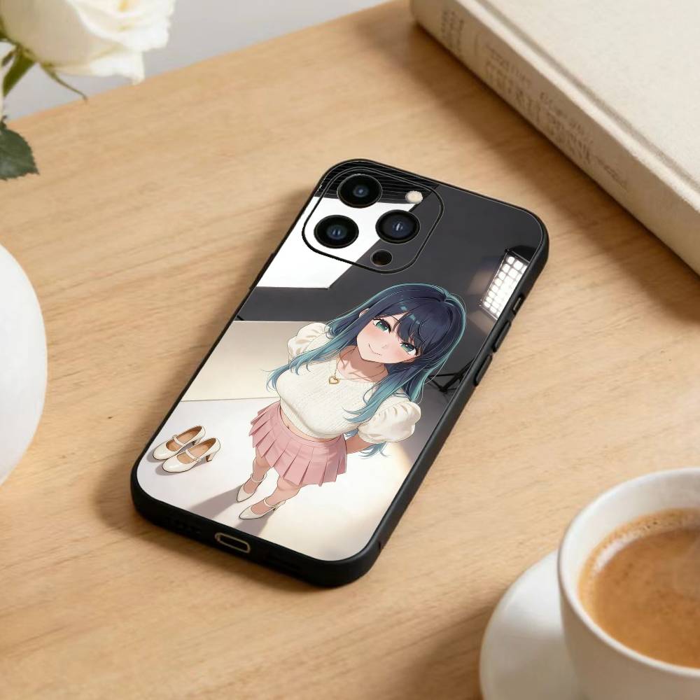 Anime Oshi no Ko Phone Case For iPhone 16,15,14,13,12,17,Pro Max,Plus Silicone Black Case
