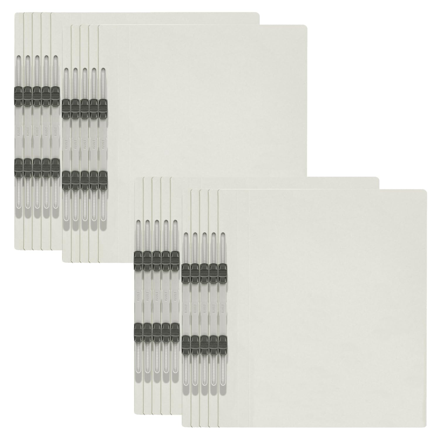 Пластиковый файл-скоросшиватель Plus Economy, А4, вертикальный, 2 кольца, упаковка 20 шт., серый