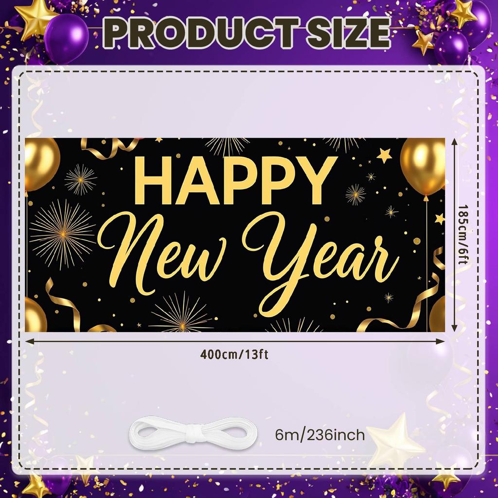 Adereço para Foto de Ano Novo Elementos Brilhantes Fundo Festivo Decoração de Ano Novo Fundo Material Leve Fundo para Eventos Festivos