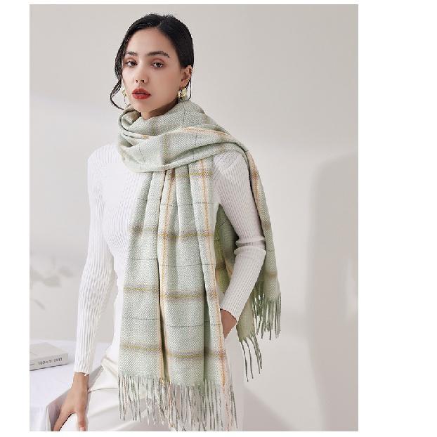 Karierte Schals für Damen, Herbst-Winter-Schals, Pashmina-Tücher und Tücher