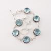 Rare Sky Blue Topaz Gemstone 925 Sterling Silver Jewelry Handmade Bracelet 7-9" RB-17-10