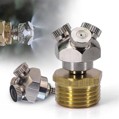 0.1-0.8mm 3-hole Fine Atomizer Misting Nozzle W/ 1/2" 20mm Brass Joint Garden Irrigation Cooling Watering Humidification Sprayer