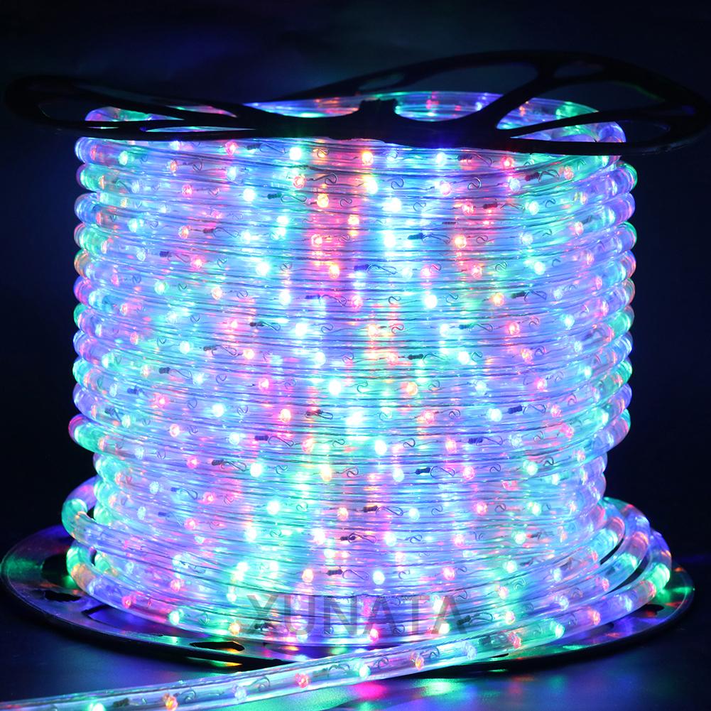 360 Neon Strip Light AC 220V Round Neon Tube Outdoor Waterproof IP67 Flexible Neon Light with EU Plug Blue/Red/Green/Yellow/RGB