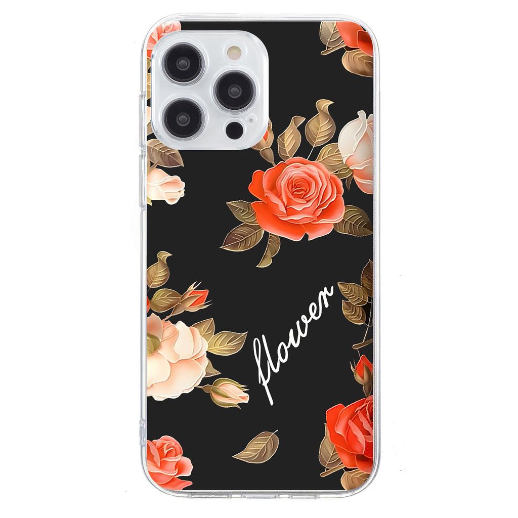 Applicable to iPhone16E mobile phone case Samsung S25 cartoon painted TPU mobile phone case 15Pro leopard print all-inclusive soft case