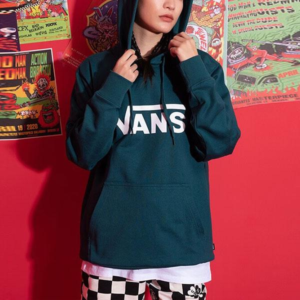 Vans Letter Logo American Vintage Print Loose Hoodie Unisex hoodies Light-Green VN0A4MM960Q