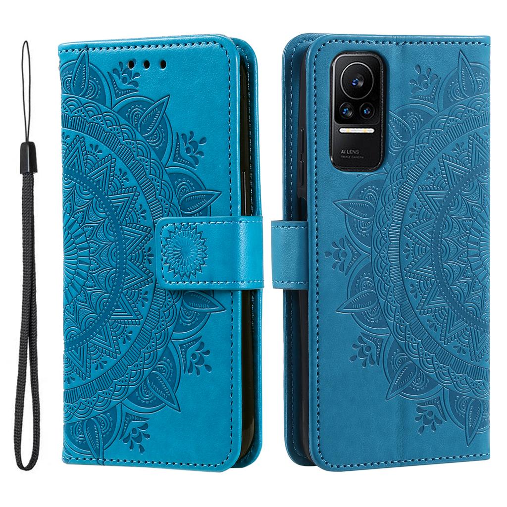 For Xiaomi 13 Lite/Civi 2 5G Imprinted Mandala Flower Pattern Leather Phone Case Wallet Stand Phone Cover with Strap