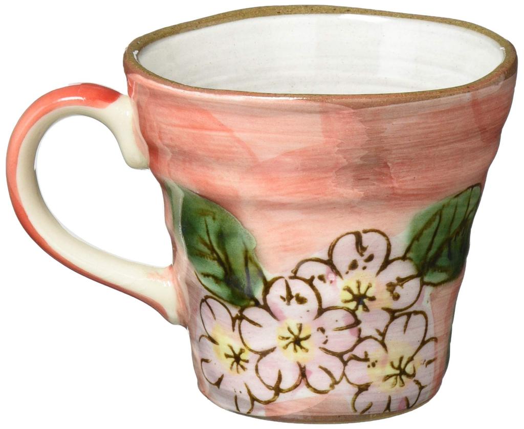 Mino Ware Mug, Hanahana (Vermilion), 230ml Capacity, Made In Japan, 133-81864