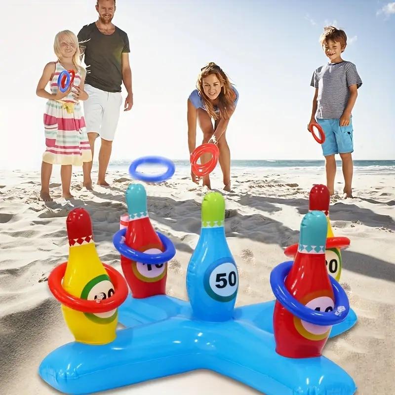 1 Pc PVC Inflatable Bowling Sleeves, Children's Game Throwing SleevesWater Pool Play Water Sleeves Toys, Parent-Child Interactiv