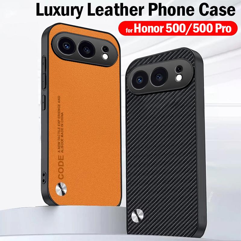 Leren Funda voor Honor 500 Pro / Honor 500 Hoes Cover Mode Vezeltextuur PU-Leer Bescherming Schokbestendig Achterkant Capa