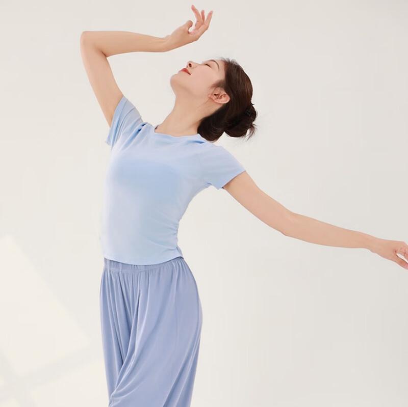 OEING Women s Modern Dance Backless Short Sleeve Top S-XL