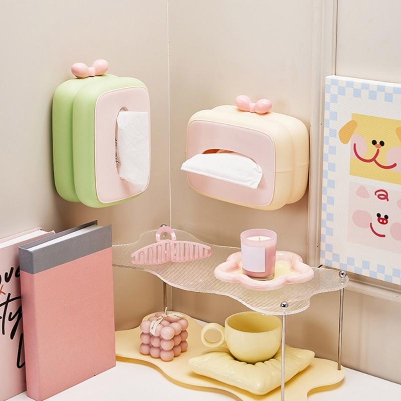 Einfaches Dopamin-Thema Taschentuchbox-Organizer Premium-Materialien Design Arbeitsplatten-Organizer für modernes Zuhause und Büro