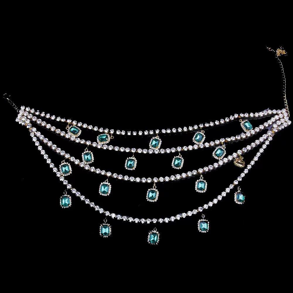 Tooxika Temperament Crystal Gemstone Pendant Multi-layer Stacking Full Diamonds Necklace Light Luxury Celebrity Style Necklace