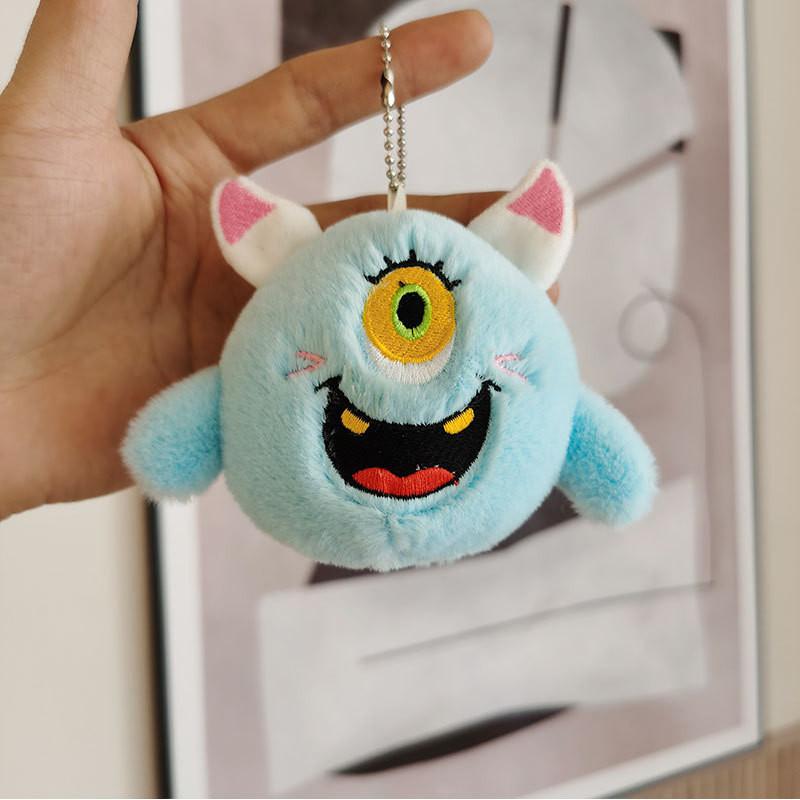 Adorable Plush Monster Keychain Cute Stuffed Toy With Big Eyes 4 Inches Perfect For Bags And Gifts