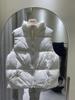 Женский элегантный пуховый жилет с воротником-стойкой - Мода Осень/Зима 2024, Однотонный, Универсальный белый пуховик